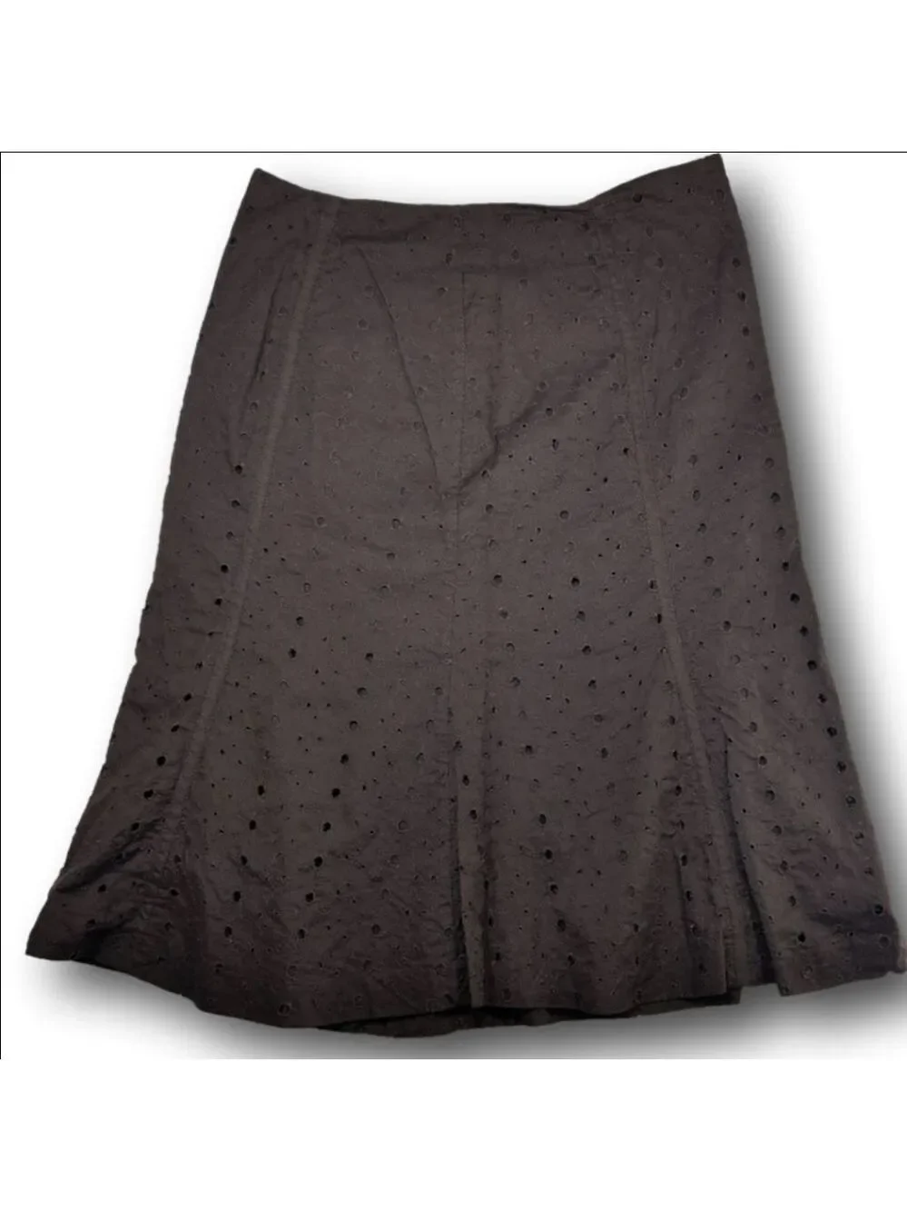 Women's NORTONMCNAUGHTON Brown Eyelet A-Line Skirt Size 10